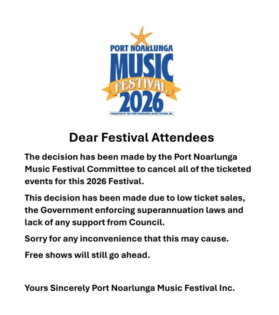Port Noarlunga Music Festival statement