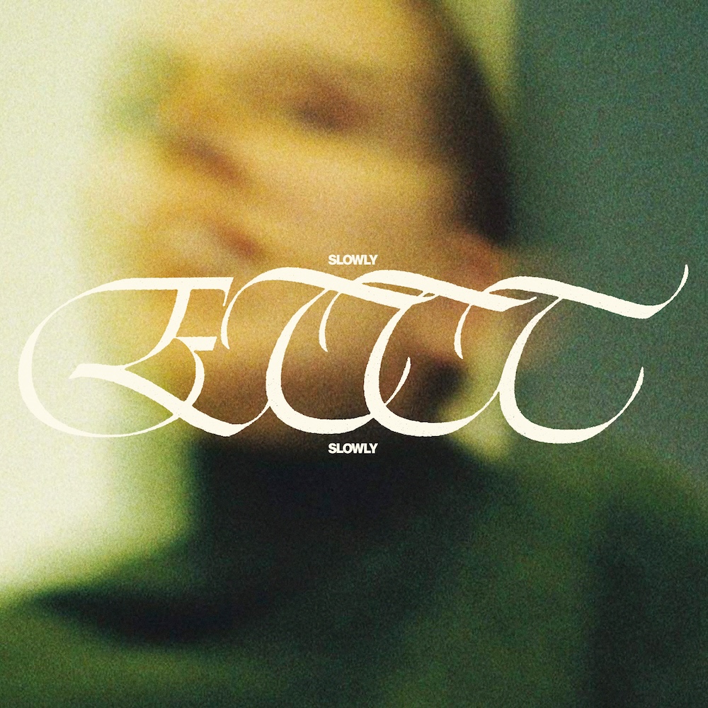 Slowly Slowly Everybody Tells The Truth album artwork featuring stylized cursive typography over a blurred portrait of the Australian rock band.